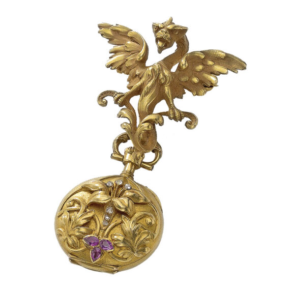 A gold Swiss diamond-set lady's pendant watch Circa 1910