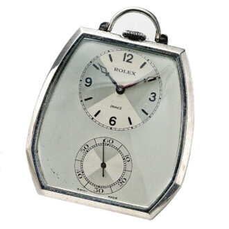 A white gold Swiss hexagonal keyless lever watch Circa 1940