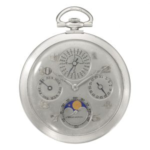 Platinum Swiss perpetual calendar, moon phases Circa 1924
