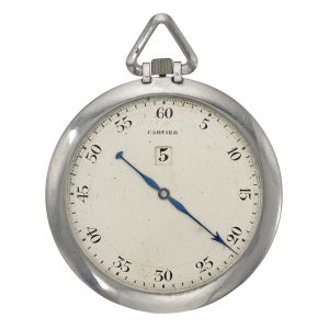 A platinum Swiss open faced jump hour watch Circa 1920