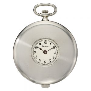 A platinum Swiss watch with concealed guillotine dial Circa 1910