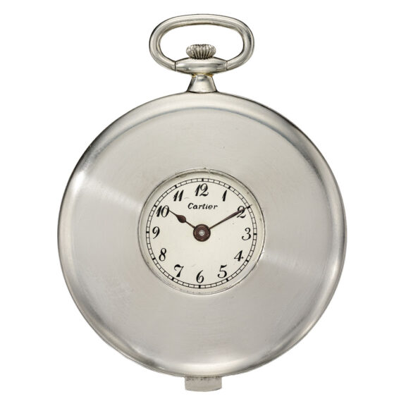A platinum Swiss watch with concealed guillotine dial Circa 1910