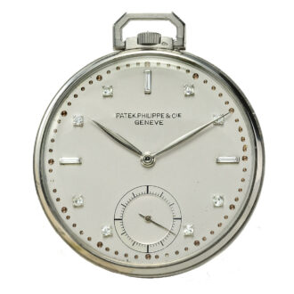 A platinum Swiss open-faced diamond-set watch Circa 1947