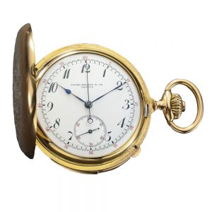 A gold Swiss minute repeating chronograph watch Circa 1902