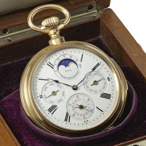 A Swiss gold perpetual calendar minute repeater Circa 1887