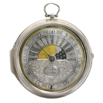 An English rare silver Sun and Moon verge watch Circa 1710