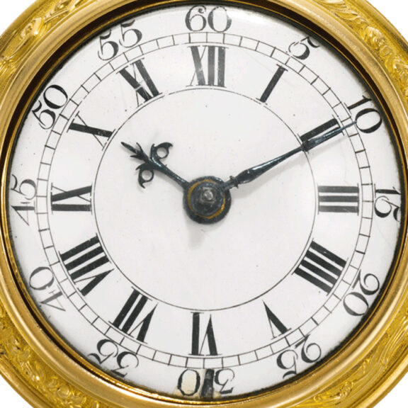 An English gold pair cased repousse verge watch Circa 1757 An English gold pair cased repousse verge watch Circa 1757