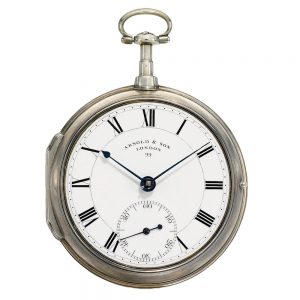 An English silver pocket chronometer by John Arnold Circa 1789