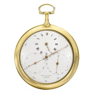 English gold cylinder watch with regulator type dial Circa 1809