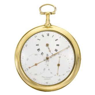 English gold cylinder watch with regulator type dial Circa 1809