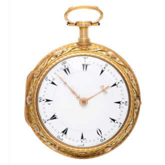 A French fine gold quarter repeating clock watch Circa 1790