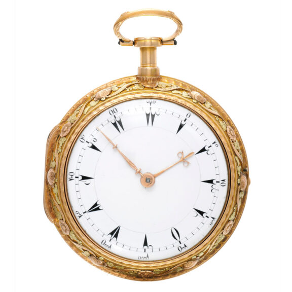 A French fine gold quarter repeating clock watch Circa 1790