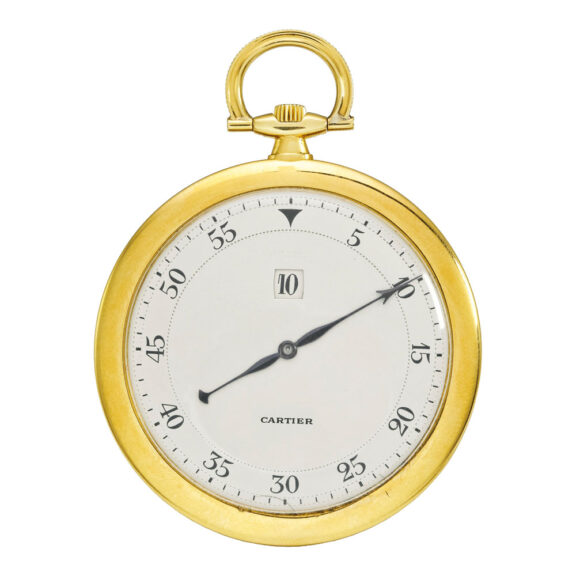 A fine yellow gold French open faced jump hour watch Circa 1920