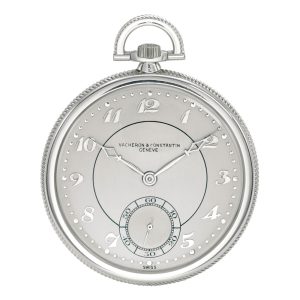A Swiss white gold keyless open faced dress watch Circa 1930