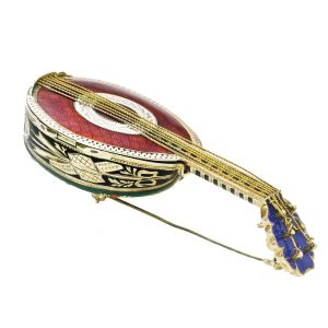 A Swiss fine gold and enamel mandolin-form watch Circa 1850