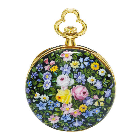 A fine lady's Swiss yellow gold and enamel watch Circa 1914 A fine lady's Swiss yellow gold and enamel watch Circa 1914
