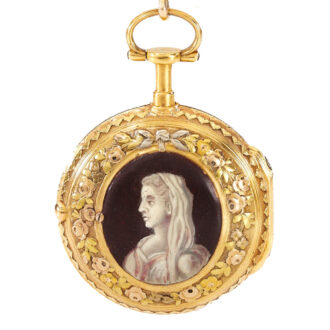 French gold and enamel verge watch with chatelaine Circa 1790
