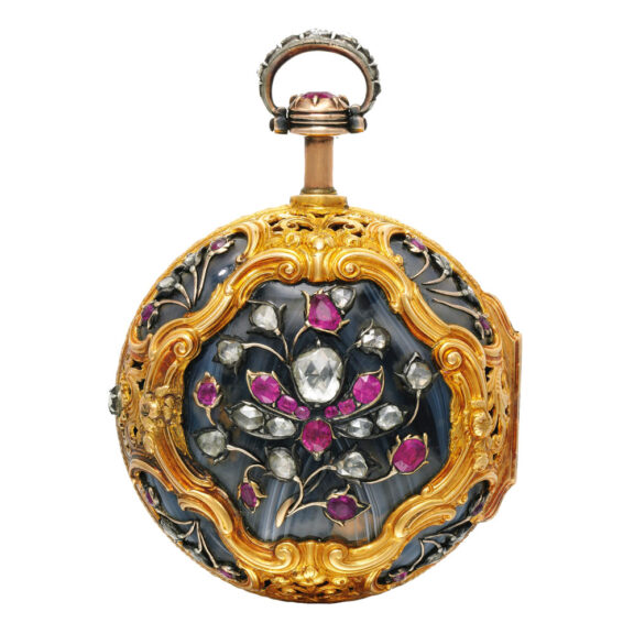 English gold, agate, diamond, ruby, quarter repeater Circa 1760