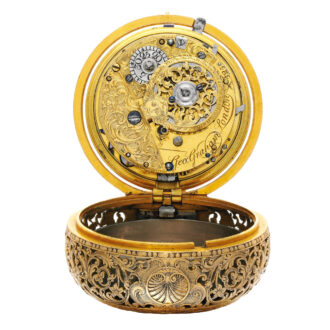 English gold quarter repeating pair cased verge watch Circa 1724