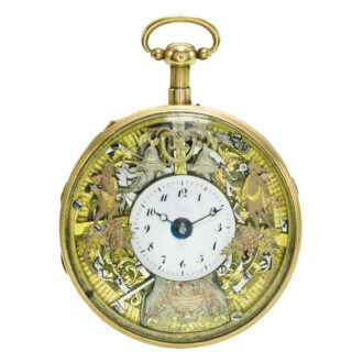 Swiss gold quarter repeating erotic automation watch Circa 1800