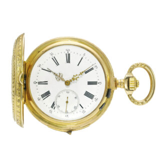 A Swiss gold quarter repeater with erotic automaton Circa 1870