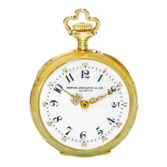 Swiss 18 carat gold and enamel lever watch with brooch Circa 1899