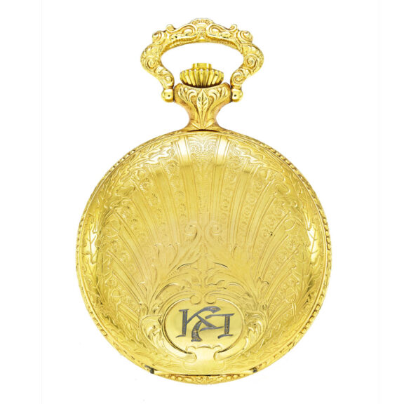 Swiss gold-plated hunting cased musical watch Circa 1990 Swiss gold-plated hunting cased musical watch Circa 1990
