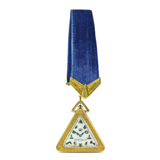 Swiss 14K gold triangular watch with Masonic motifs Circa 1935