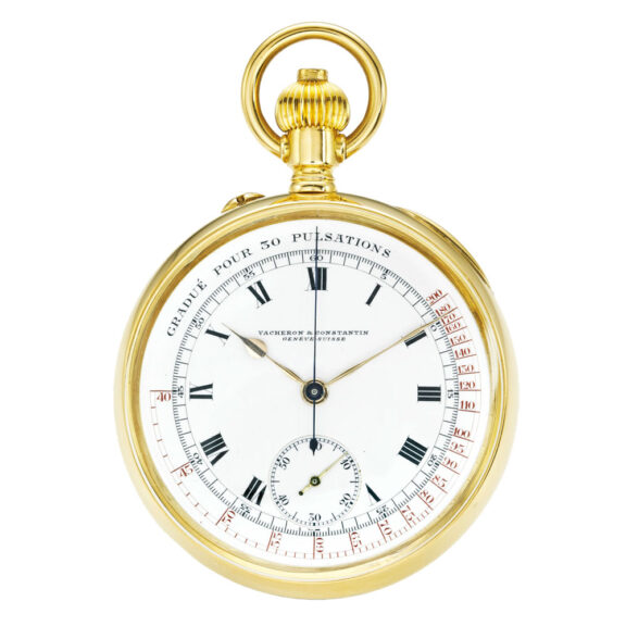 Swiss gold single button chronograph with pulsometer Circa 1926