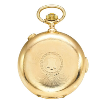 A Swiss gold calendar quarter repeating chronograph Circa 1900