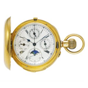 Swiss gold calendar quarter repeating chronograph Circa 1900