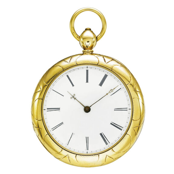 A English yellow gold open faced convertible watch Circa 1860 A English yellow gold open faced convertible watch Circa 1860