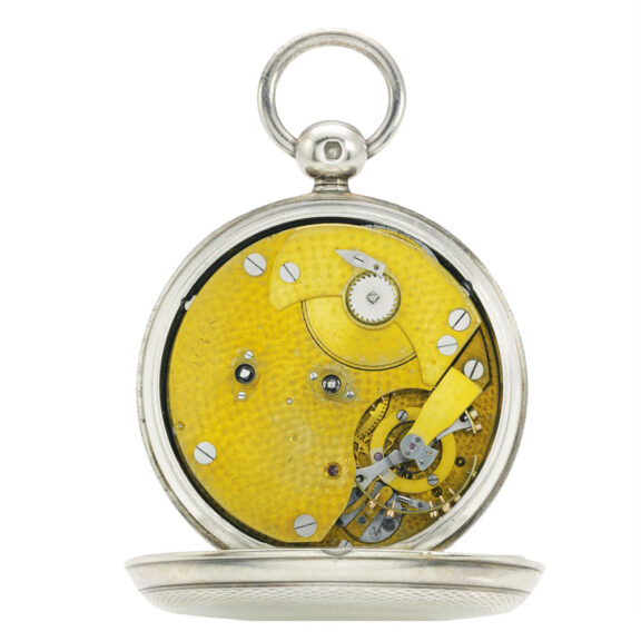 An English silver watch with retrograde power reserve Circa 1855 An English silver watch with retrograde power reserve Circa 1855