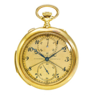 Swiss gold minute repeating split seconds chronograph Circa 1910