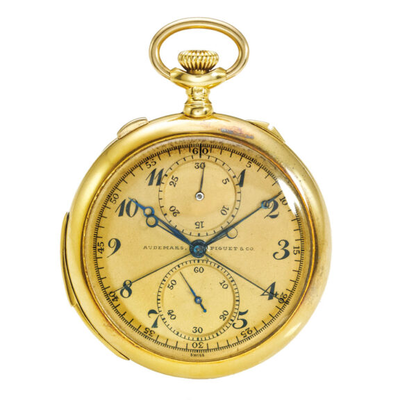 Swiss gold minute repeating split seconds chronograph Circa 1910
