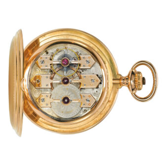 A Swiss gold lever watch with patented movement Circa 1900