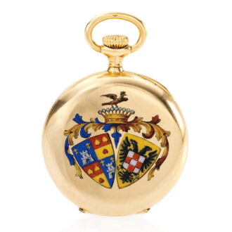 Swiss small 18K gold half hunting cased keyless watch Circa 1907