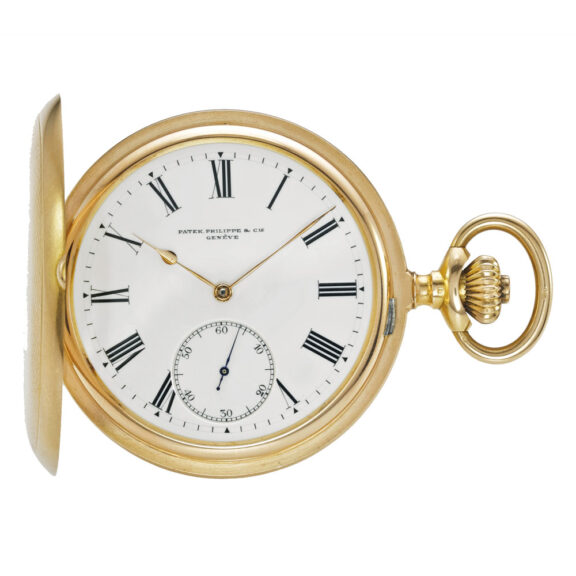 Swiss 18K gold hunting cased keyless lever watch Circa 1904