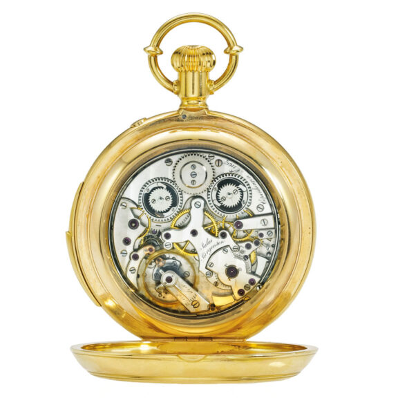 Swiss gold five-minute repeating chronograph watch Circa 1900 Swiss gold five-minute repeating chronograph watch Circa 1900