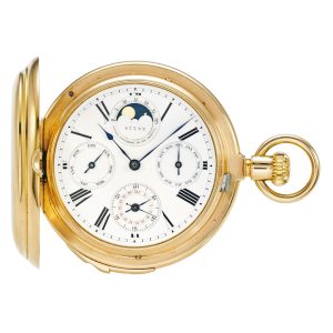 Swiss pink gold perpetual calendar five minute repeater Circa 1875