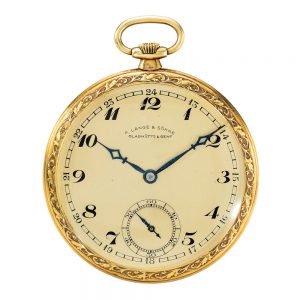 A fine German yellow gold open faced pocket watch Circa 1910