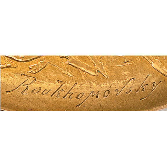 A French gold watch decorated by I Roukhomovsky Circa 1905 A French gold watch decorated by I Roukhomovsky Circa 1905