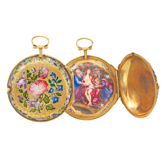 A very fine French yellow gold and enamel watch Circa 1760