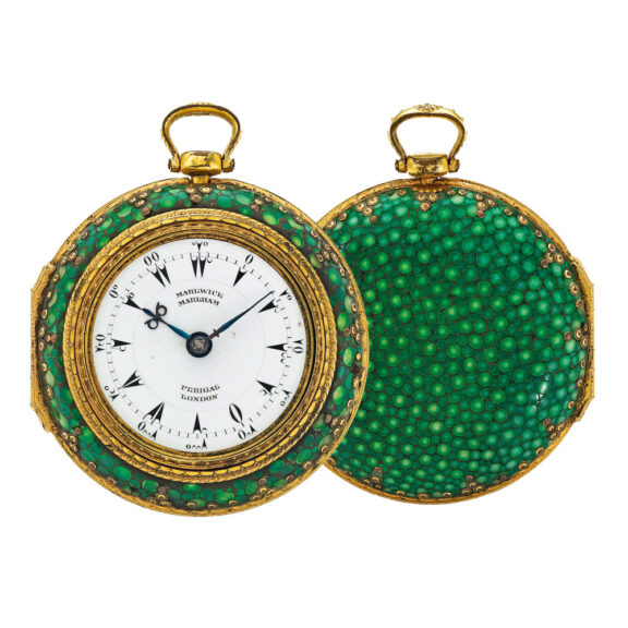 A fine English gilt and shagreen triple cased watch Circa 1790