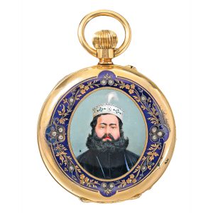 A fine English gold and enamel hunting cased watch Circa 1880