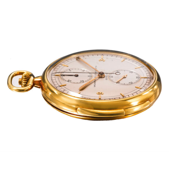 A rare Swiss gold minute repeating chronograph Circa 1936 A rare Swiss gold minute repeating chronograph Circa 1936