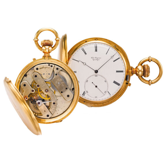 A Swiss gold hunting cased watch by Jules Jürgensen Circa 1900