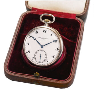 Swiss silver open faced keyless lever pocket watch Circa 1928