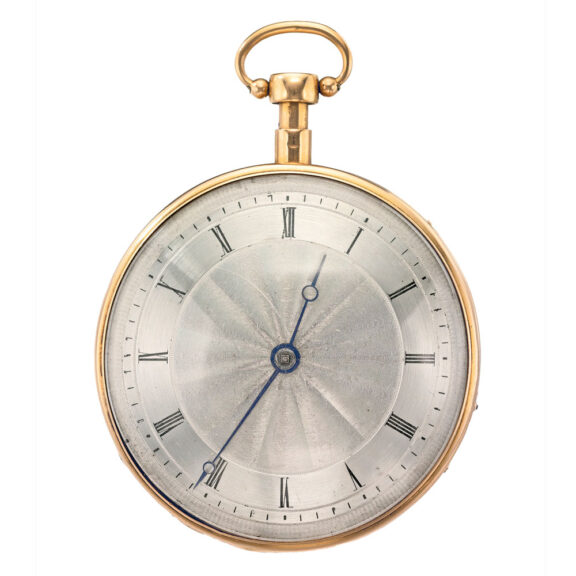 A fine and rare Swiss gold open faced musical watch Circa 1820
