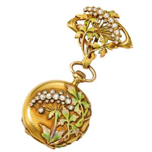 A fine Swiss gold, enamel and diamond-set watch Circa 1915
